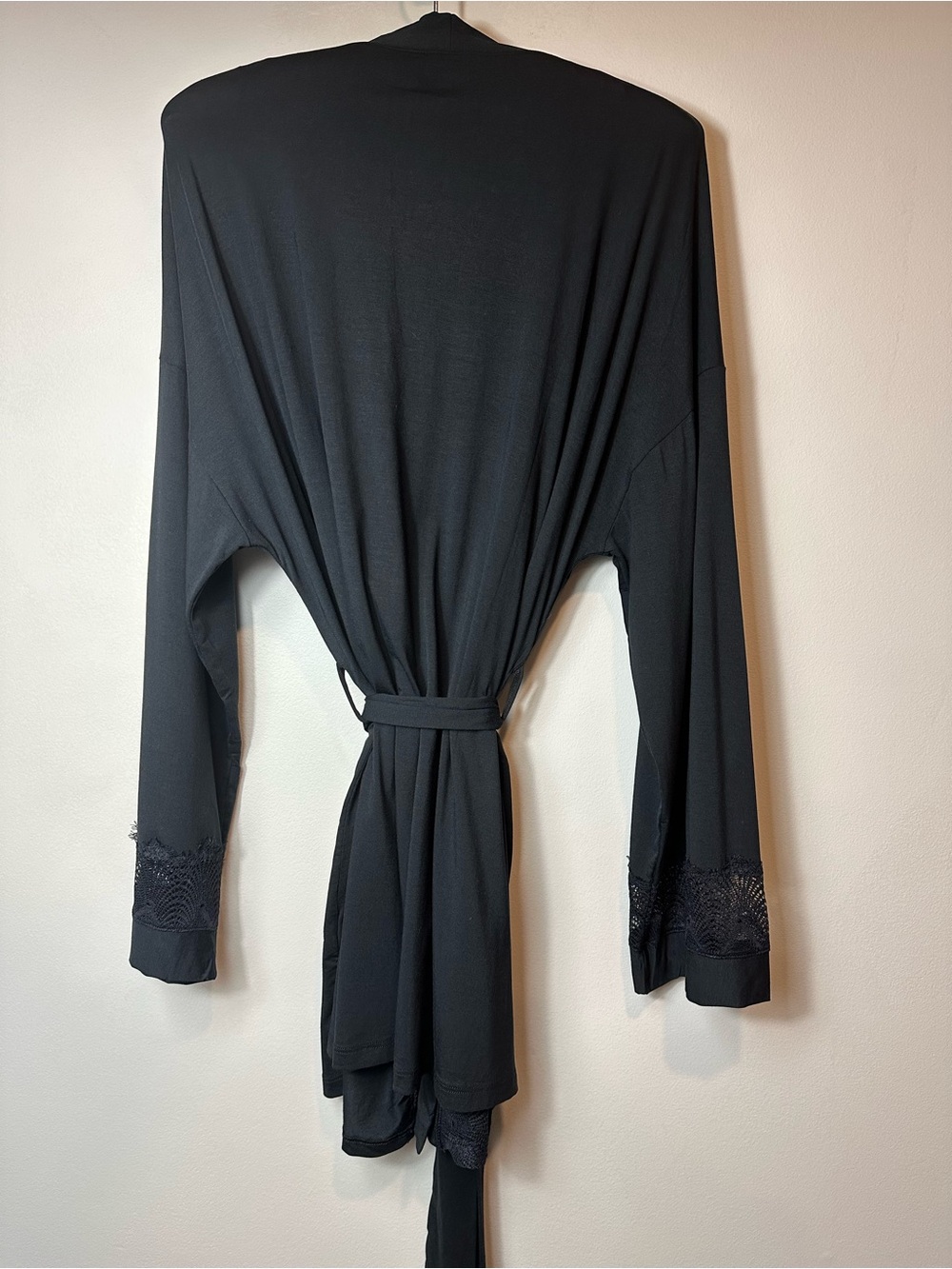 NWT Cosabella Allure Modal Lace Kimono Robe Black M Made in Italy $185 - Picture 5 of 12